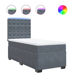 Box spring postel s matrací tmavě šedá 80 x 200 cm samet - obrázek 2