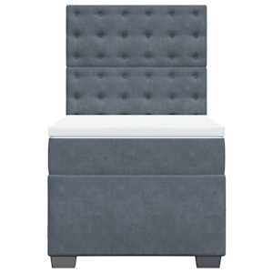 Box spring postel s matrací tmavě šedá 80 x 200 cm samet - obrázek 7