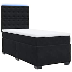 Box spring postel s matrací černá 80 x 200 cm samet - obrázek 3