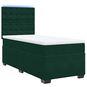 Box spring postel s matrací tmavě zelená 80 x 200 cm samet - obrázek 3