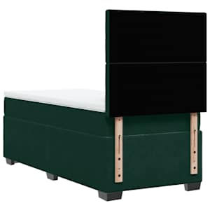 Box spring postel s matrací tmavě zelená 80 x 200 cm samet - obrázek 13