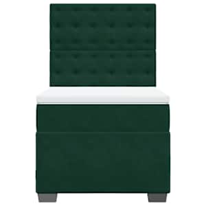 Box spring postel s matrací tmavě zelená 80 x 200 cm samet - obrázek 7