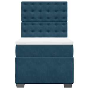 Box spring postel s matrací modrá 80 x 200 cm samet - obrázek 7