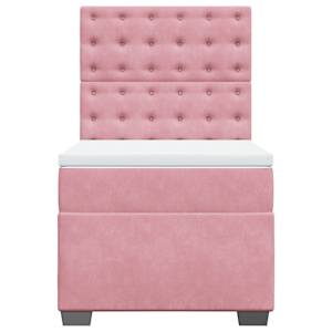 Box spring postel s matrací růžová 80 x 200 cm samet - obrázek 7