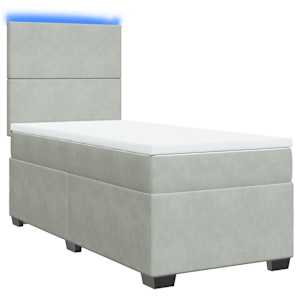 Box spring postel s matrací světle šedá 90x190 cm samet - obrázek 3