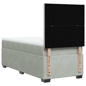 Box spring postel s matrací světle šedá 90x190 cm samet - obrázek 13
