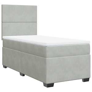 Box spring postel s matrací světle šedá 90x190 cm samet - obrázek 6