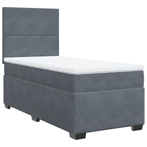 Box spring postel s matrací tmavě šedá 90x190 cm samet - obrázek 6