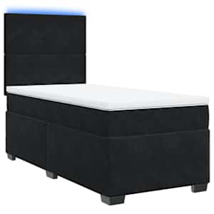 Box spring postel s matrací černá 90x190 cm samet - obrázek 3