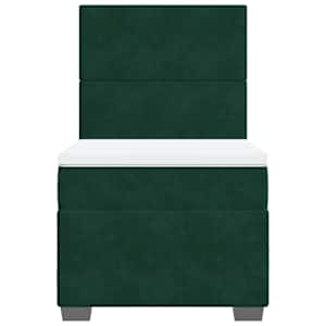 Box spring postel s matrací tmavě zelená 90x190 cm samet - obrázek 7