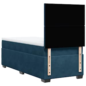Box spring postel s matrací modrá 90 x 190 cm samet - obrázek 13