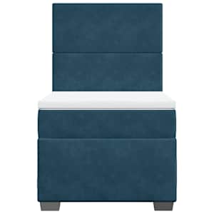 Box spring postel s matrací modrá 90 x 190 cm samet - obrázek 7