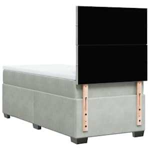 Box spring postel s matrací světle šedá 90x190 cm samet - obrázek 13