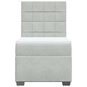 Box spring postel s matrací světle šedá 90x190 cm samet - obrázek 7