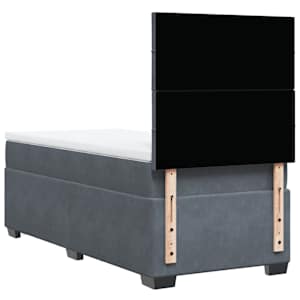 Box spring postel s matrací tmavě šedá 90x190 cm samet - obrázek 12