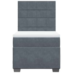 Box spring postel s matrací tmavě šedá 90x190 cm samet - obrázek 6