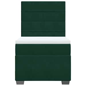 Box spring postel s matrací tmavě zelená 90x190 cm samet - obrázek 7