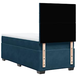 Box spring postel s matrací modrá 90 x 190 cm samet - obrázek 13