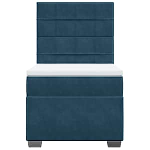 Box spring postel s matrací modrá 90 x 190 cm samet - obrázek 7