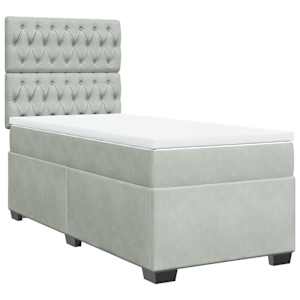 Box spring postel s matrací světle šedá 90x190 cm samet - obrázek 6