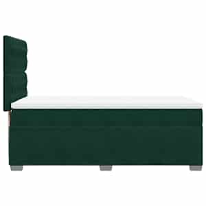 Box spring postel s matrací tmavě zelená 90x190 cm samet - obrázek 12