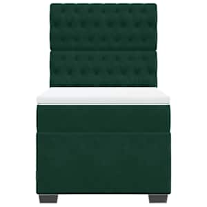 Box spring postel s matrací tmavě zelená 90x190 cm samet - obrázek 7