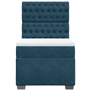 Box spring postel s matrací modrá 90 x 190 cm samet - obrázek 7