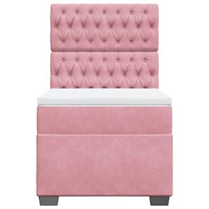 Box spring postel s matrací růžová 90x190 cm samet - obrázek 7