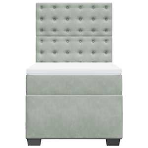 Box spring postel s matrací světle šedá 90x190 cm samet - obrázek 7