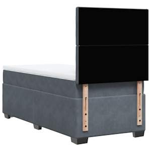 Box spring postel s matrací tmavě šedá 90x190 cm samet - obrázek 13