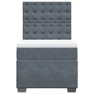 Box spring postel s matrací tmavě šedá 90x190 cm samet - obrázek 7