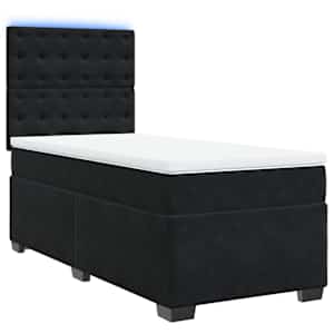 Box spring postel s matrací černá 90x190 cm samet - obrázek 3