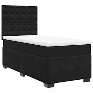 Box spring postel s matrací černá 90x190 cm samet - obrázek 6