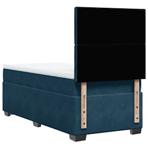 Box spring postel s matrací modrá 90 x 190 cm samet - obrázek 13