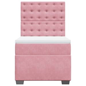 Box spring postel s matrací růžová 90x190 cm samet - obrázek 7