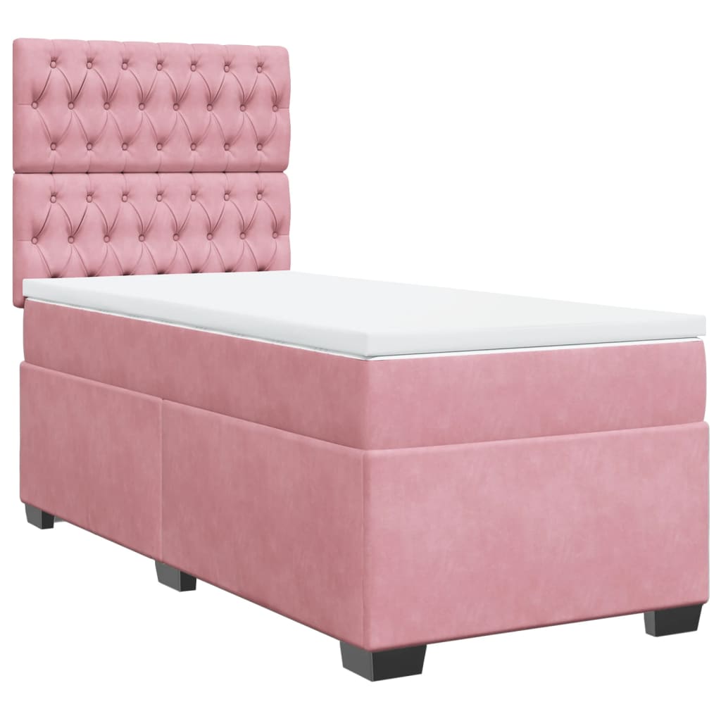 Sommier à lattes de lit avec matelas Rose 90x200 cm Velours lit en ligne vidaXL