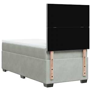 Box spring postel s matrací světle šedá 100x200 cm samet - obrázek 13