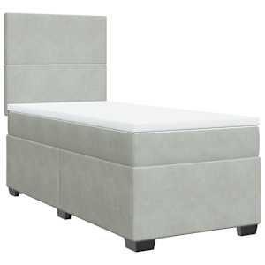 Box spring postel s matrací světle šedá 100x200 cm samet - obrázek 6