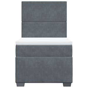 Box spring postel s matrací tmavě šedá 100x200 cm samet - obrázek 7