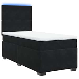 Box spring postel s matrací černá 100x200 cm samet - obrázek 3