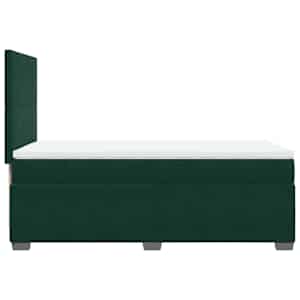 Box spring postel s matrací tmavě zelená 100x200 cm samet - obrázek 12