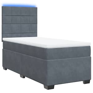 Box spring postel s matrací tmavě šedá 100x200 cm samet - obrázek 3