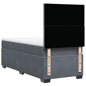 Box spring postel s matrací tmavě šedá 100x200 cm samet - obrázek 13