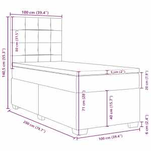 Box spring postel s matrací tmavě zelená 100x200 cm samet - obrázek 19