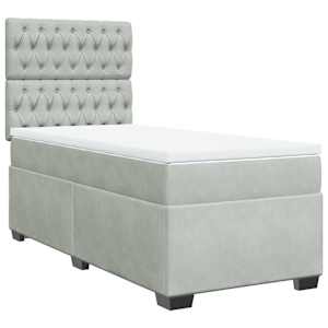 Box spring postel s matrací světle šedá 100x200 cm samet - obrázek 5