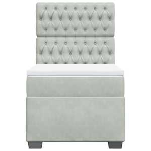 Box spring postel s matrací světle šedá 100x200 cm samet - obrázek 6