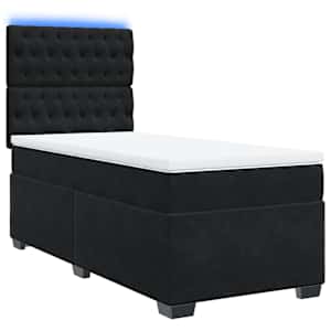 Box spring postel s matrací černá 100x200 cm samet - obrázek 3