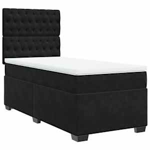 Box spring postel s matrací černá 100x200 cm samet - obrázek 6