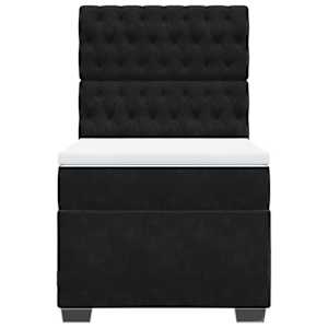 Box spring postel s matrací černá 100x200 cm samet - obrázek 7