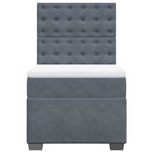 Box spring postel s matrací tmavě šedá 100x200 cm samet - obrázek 7